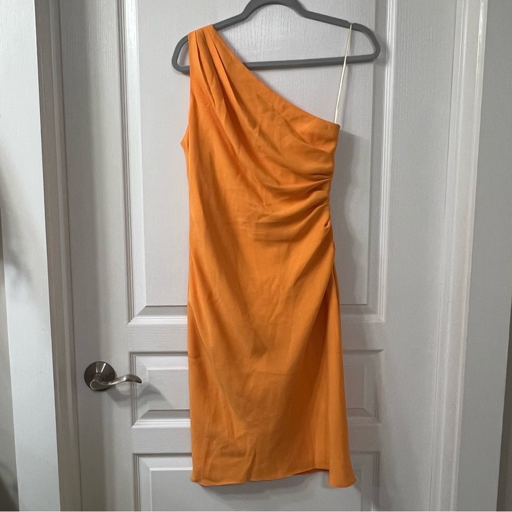 Trina Turk Orange One-Shoulder Dress
